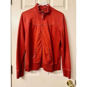 Lole Deep Red Pocket Stitching Full Zip Up Sweatshirt Jacket Women's XL